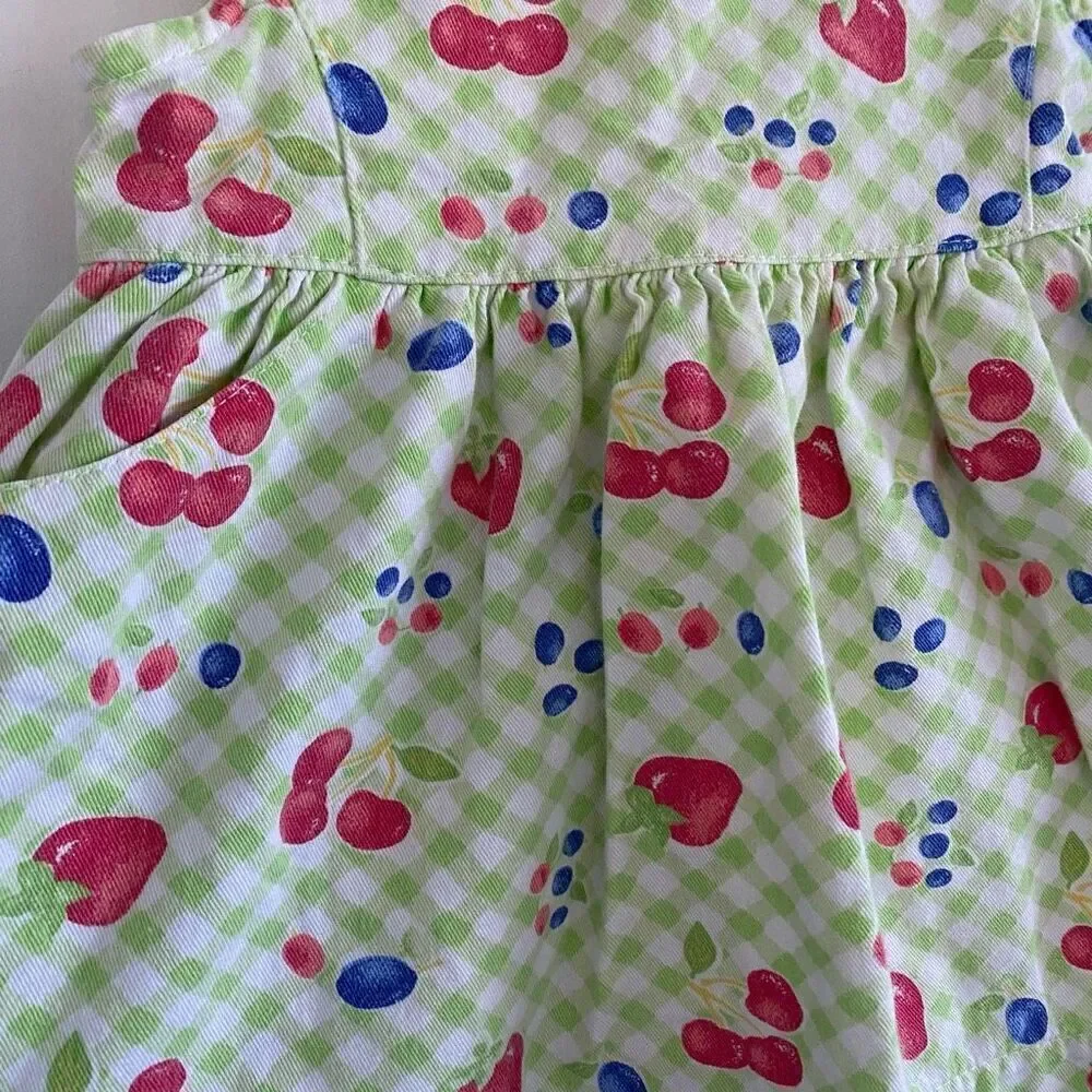 Vintage Baby B’gosh Green Fruits Dress